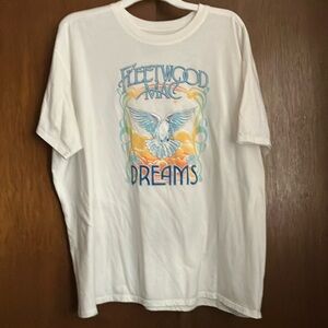 White Graphic T-Shirt with Fleetwood Mac Design
